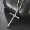 Men's Stainless Steel Cross Pendant Necklace - Bold Hip Hop Fashion Statement, European & American Style Sweater Chain