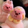 Cute little beaver plush gloves female winter cartoon finger all-inclusive student cycling to keep warm, thickened, cold and windproof
