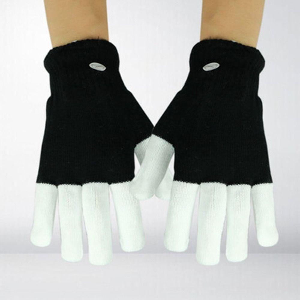 2 Pcs Rave Luminous Colorful Gloves Halloween Multi-Function Flash Finger LED Glow Glove  Children