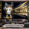 Arazzo da Appendere alla Parete Nome Personalizzato Modello Cristiano Ronaldo Tessuto Stampato Personalizzato Decorazione Murale