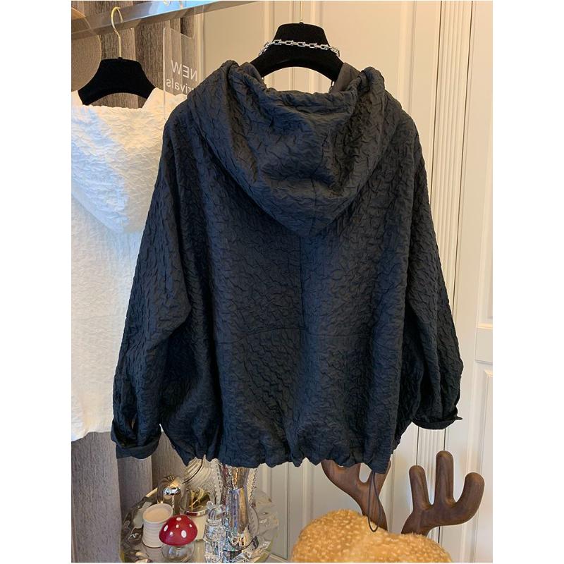 Damen Neuer Frühling Herbst Gespleißter Pullover mit Kapuze Modisch Einfarbig Locker Vielseitig Lässig Langärmliges Sweatshirt