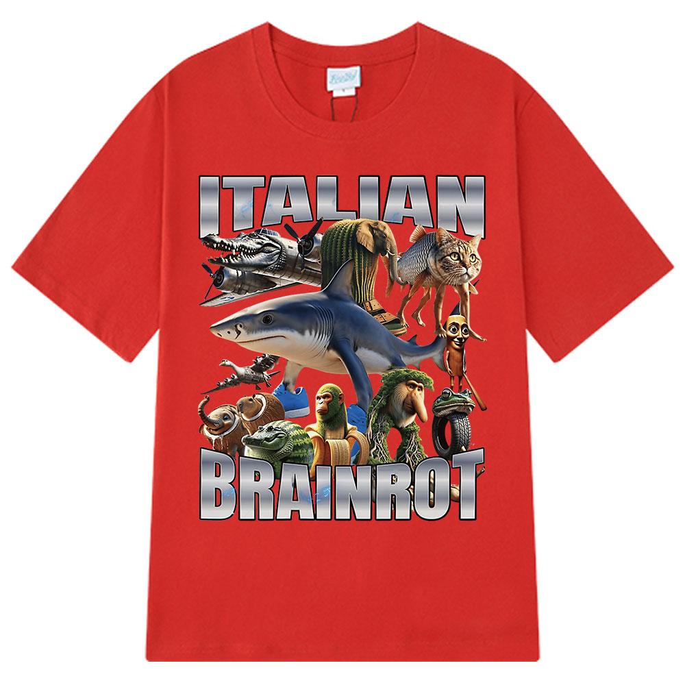 Italský Brainrot Tralalero Tralala Tung Tung Tung Sahur Bombardiro Krokodýl Vtipné Meme Tričko Pánské Dámské Módní Volná Trička