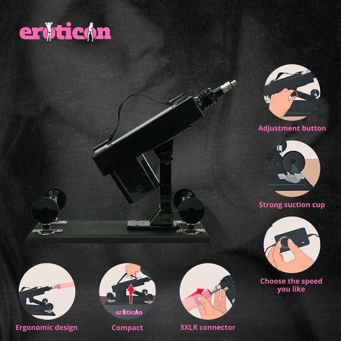 Machine sexuelle - Jeremy - Télécommandée - 440 coups/min - Unisexe - Angle réglable 120°