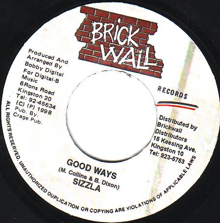 

7inch Record SIZZLA SUGAR MINOTT Good Ways Never Give Jah Up NONE Brickwall Recor 1998 Jamaica Reggae Ska Dub Used