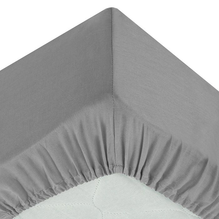 Drap housse - Harmonie gris - 90 x 190 cm - 100% percale de coton - Bonnet 30 cm