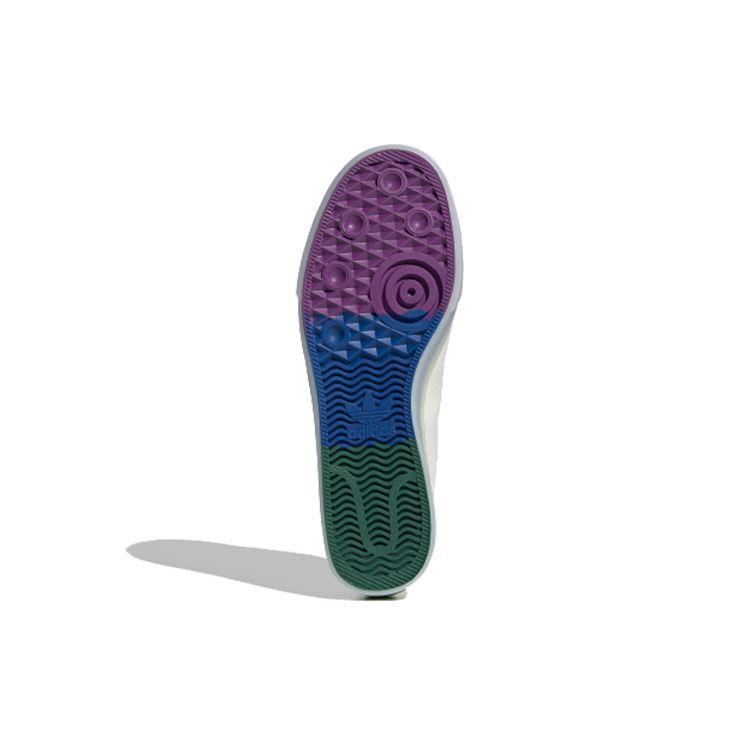 Adidas Originals Nizza Pride Slip Resistant Shock Absorbing Durable Low Top Skate Shoes Unisex Skate Shoes White Green Blue FX3795