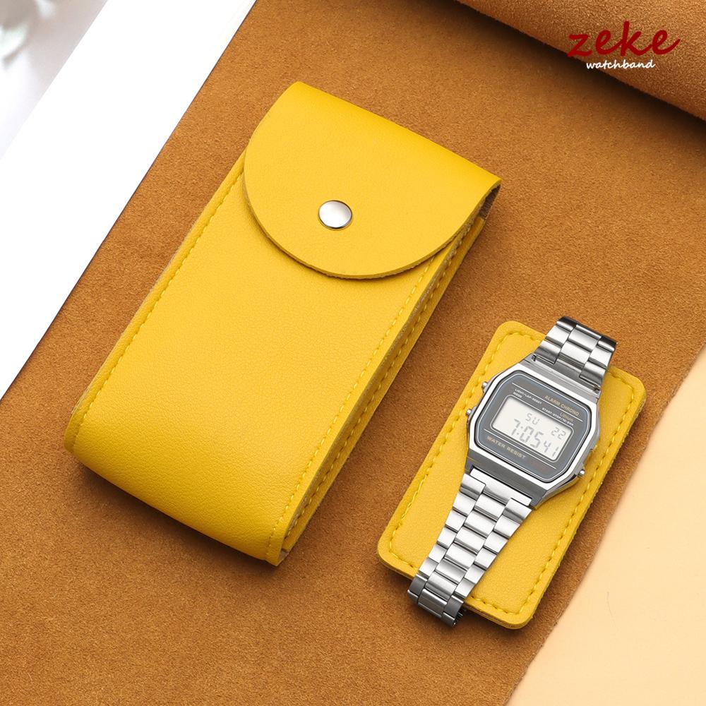 Brown Watch Bag Organizer Watch Accessories Anti-Dust Gift Bag Flannelette and Leather Bags for Jewelry Watch Storage Gift Bags