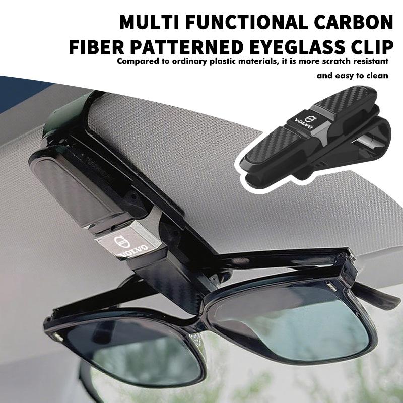 bib5 Carbon Car Eyeglass Holder Glasses Storage Clip Accessories For Volvo V40 V60 C30 C70 S60 S80 S90 XC40 XC60 XC70 XC90 T6