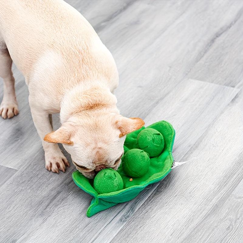 Erbsenformiger Slow Feeder Schnüffelspielzeug für Hunde - Interaktives Puzzle Plüschtier zur mentalen Stimulation und Zahnpflege - Quietschspielzeug für Hunde gegen Langeweile