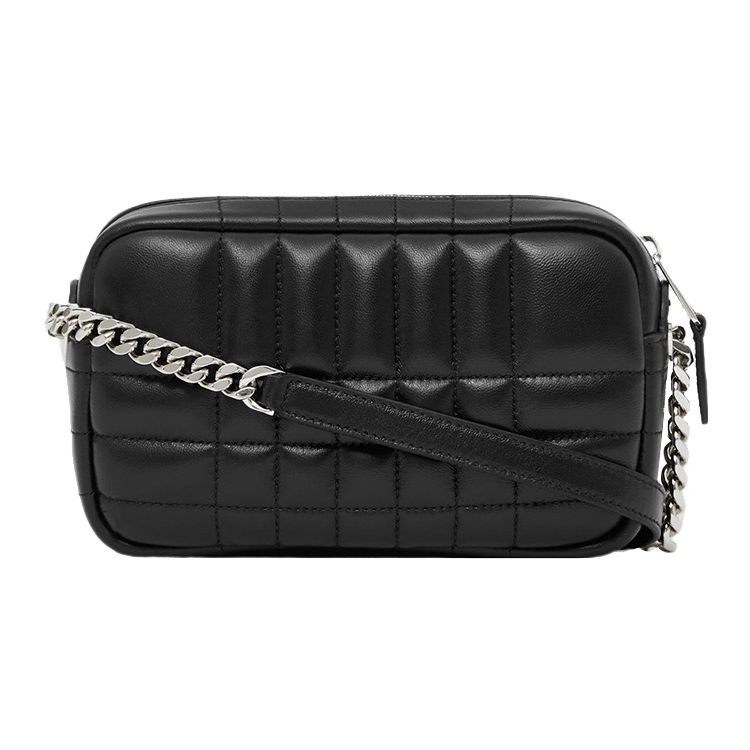 Burberry Lola Bag With Silver Logo Adjustable Chain Strap Lambskin Camera Crossbody Shoulder Bag Women Bags Black 80648541