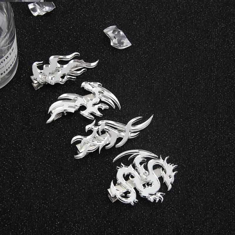 Punk Flame Dragon Duckbill Clips Totem Hair Side Clips Halloween Hair Grips Ponytail Decoration Cosplay Hair Barrettes