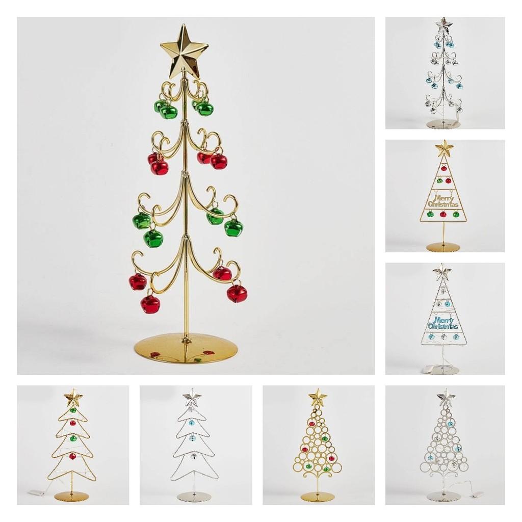 Small Iron Tabletop Christmas Tree Simulates Glowing Bell Trees Decorations