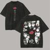 Akatsuki Koszulka Naruto Męska Acid Wash Nadruk z Tyłu Pain Itachi Grafika Anime Bawełna Streetwear Czerwona Chmura Vintage Bootleg T-shirt