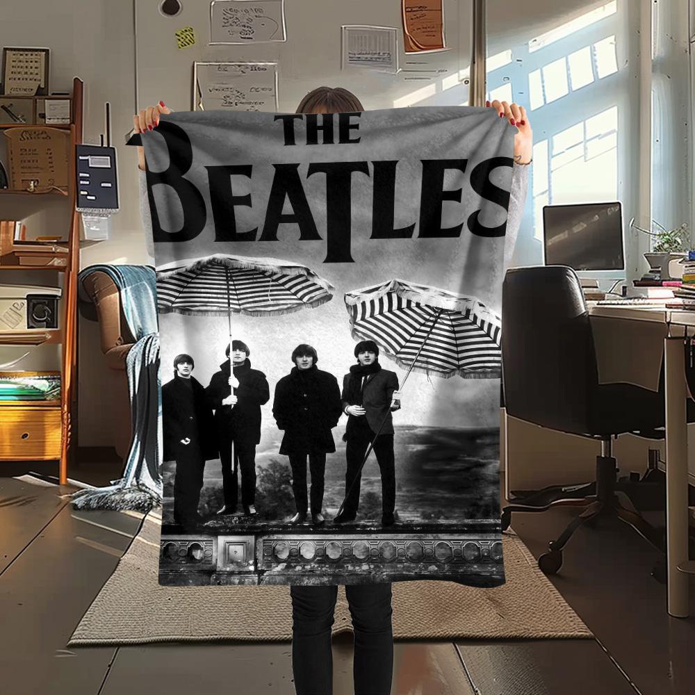 1PC Famous rock band Print FlAannel Blanket, High quality Comfortable for All Seasons, Home Decor, Warmth and Comfort