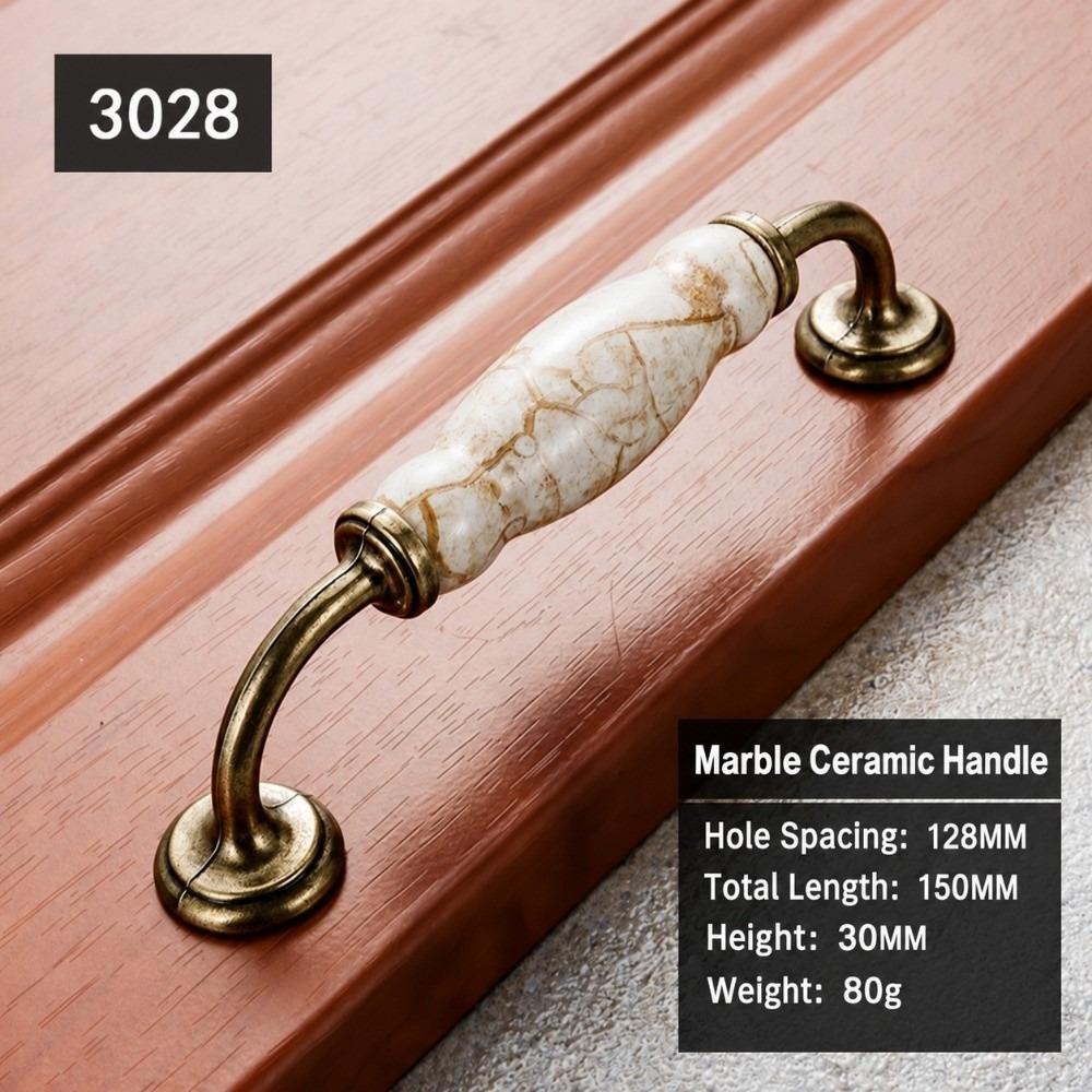 Marble Vein Ceramic Cabinet Knobs Antique Crack Door Knobs Vintage Wardrobe Handles Cabinet Doors