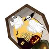Halloween Wooden Tombstone Shaped Table Block Sign Spooky Ghost Pumpkin Bat Castles Tiered Tray Centerpiece for Halloween Party Indoor Decor