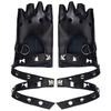 Cool Rivets Belt Wrist Gloves Punk Fingerless Mittens Performance Gloves  Disco Dancing