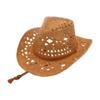 Hollow Breathable Spring And Summer Windproof Sun Hat Simple Travel Beach Travel Cowboy Straw Hat