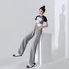 Summer Texture Gray Jacquard Texture Wide-leg American Floor Jeans Women Wide-leg Pants Women Spring