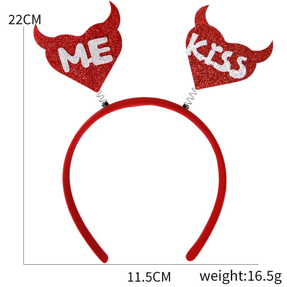 

Heart Day Headband Hair Hoop Valentines Day Headdress Love Headbands Women Red Boppers Head Wedding Party Hair Accessories