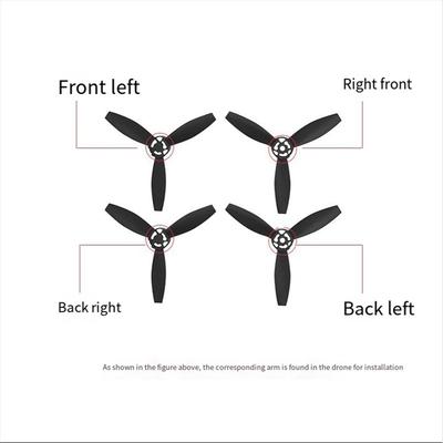 4PCS Suitable for Parrot Bebop 2 Drone Propeller Blades Drone Accessories Black+Red