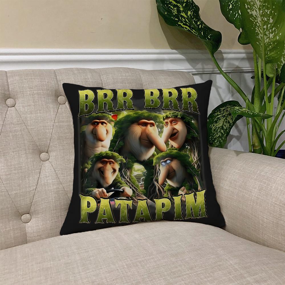 ITALlAN Brainrot Creative Animal Cushion Cover Square Sofa Cushion Cover Casual Skin-Friendly Comfortable Pillow Cover