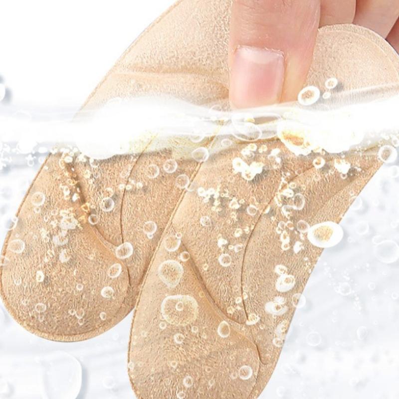 4 Pairs Curved Heel Grip Pads Soft Faux Suedes Sponge Cushions for High Heels Comfort and Pains Relief in Long Standing