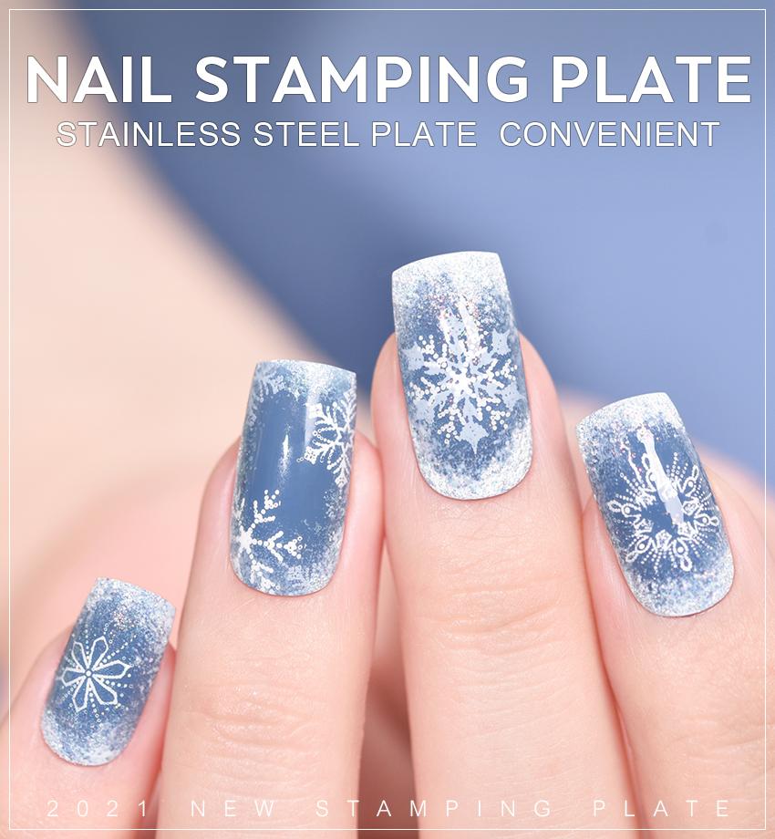 kads Nail Art Stamping Platte Weihnachten Schnee Blume Bild Stamper Vorlage Nagel Schablone Werkzeug