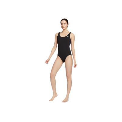 Backless Chlorine Resistant Soft One-Piece Swimsuit Women Swimsuit Black FZ6618-010