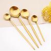 304 paslanmaz çelik yemek takımı seti altın mat parlatma çatal bıçak kaşık seti salata çatalı kaşık çay kaşığı tatlı çatal sofra