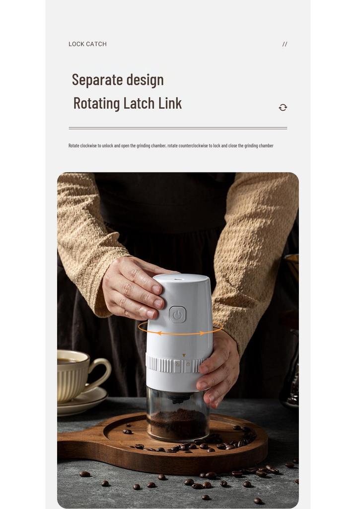 Fully Automatic Portable Electric Coffee and Grain Grinder