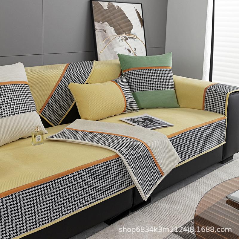 Four Seasons Universal New Thousand Birds Sofa Cushion Light Luxury High-End Non-Slip Sofa Cover Chenier Cushion Cover