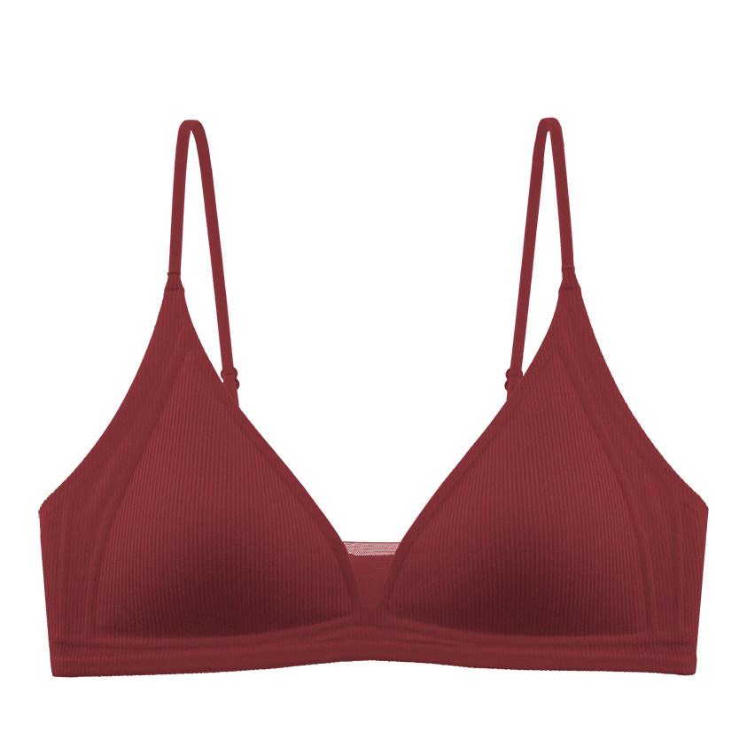 Kang Hou Original Thin Strap French Style Deep V Triangle Bra for Small Chests - Comfortable, Light Summer Wear