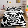 Geometric Spiral Art Decoration Set Soft Comfortable Duvet Cover Bedding Set Included 1*Duvet Cover & 2*Pillowcases, Gift