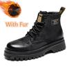 Outdoor Male Casual Leather Basic Boots High Top Wear Mens Desert Boots Leisure Walk Motocross Boots All-Match Men Ankle Botas