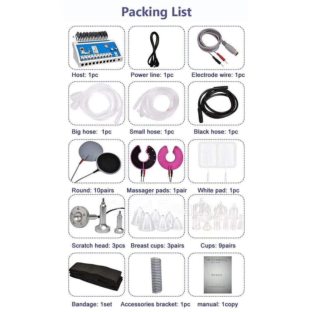 Aparat de masaj pentru piept cu presiune negativă 2 în 1 EMS pentru creșterea sânilor feselor crește pierderea în greutate Mașină de mărire a sânilor