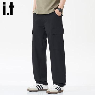 Izzue It Men's Loose Straight-Leg Casual Cargo Pants