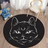 Mysterious Black Cat Round Decorative Carpet Divination Cushion Divination Hotel Carpet Home Decor Living Room Alfombra