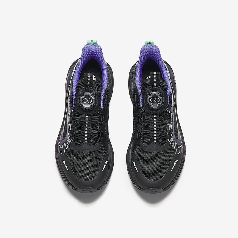 Anta Kids Lingyun Comfortable Simple Versatile Physical Test Wear Resistant Low Top Running Shoes Men Running Shoes Black Silver A12515508-4