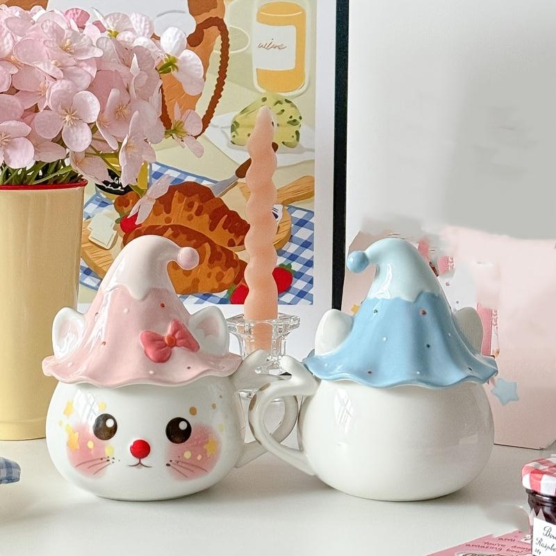 1pc Cute Cat Ceramic Mug with Lid, Handmade Multipurpose Coffee Cup, Insulated, Reusable Milk Cup, with Hand Wash Only, Ideal Gift for Christmas