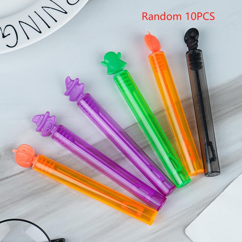 10Pcs 4.5Ml Halloween Wand Empty Tube Colorful Bubble Soap Bottle Kids Halloween Party Favors Pinata Filler Toys Gifts For Guest