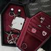 Gothic Jewelry Box Coffin Shaped Multi-Compartment Organizer Trinkets Storage Display Halloween Gift Packaging Box Portable