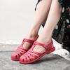 Damen geschlossene Sommer-Sandalen mit Aussparungen, flach, rutschfest, Strand-Gelee-Schuhe, atmungsaktive römische Sandalen