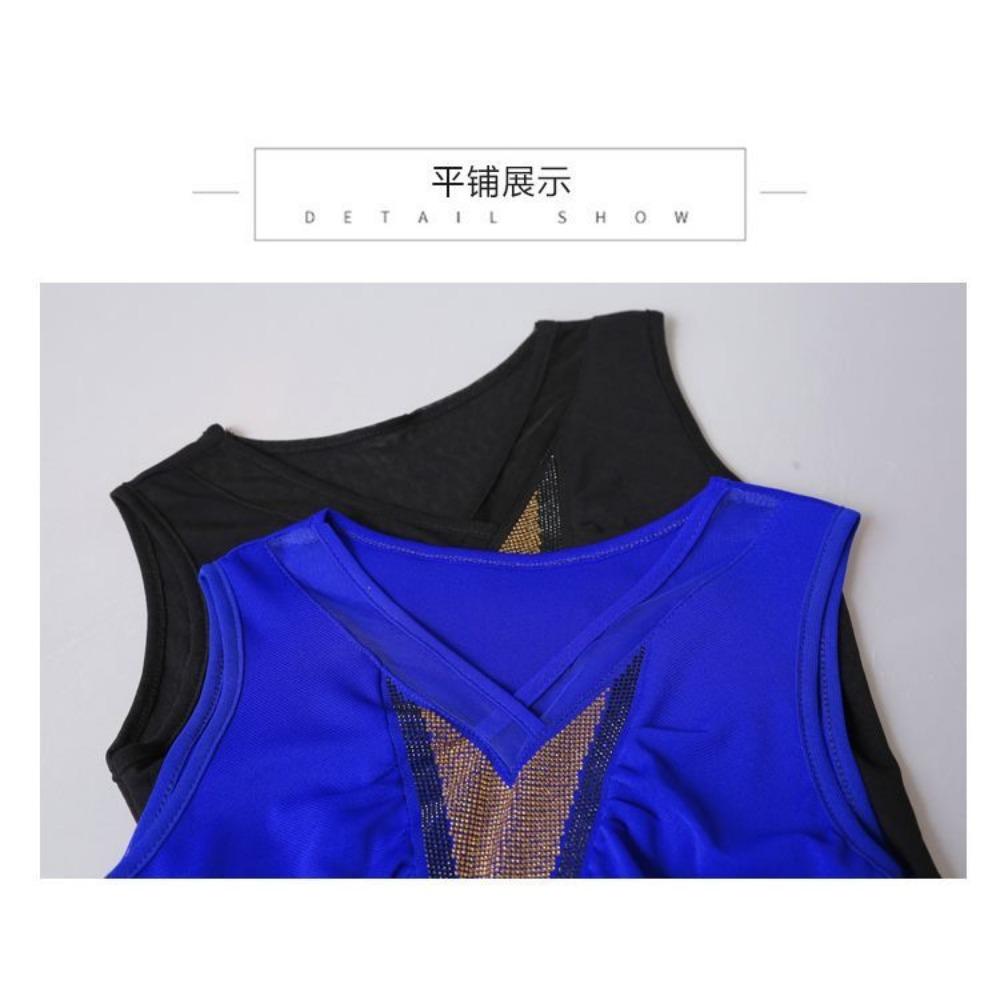 Temperament V-neck Tank Top Women's Fashionable Hot Diamond Mesh Sleeveless T-shirt Women's Western-style Base Top