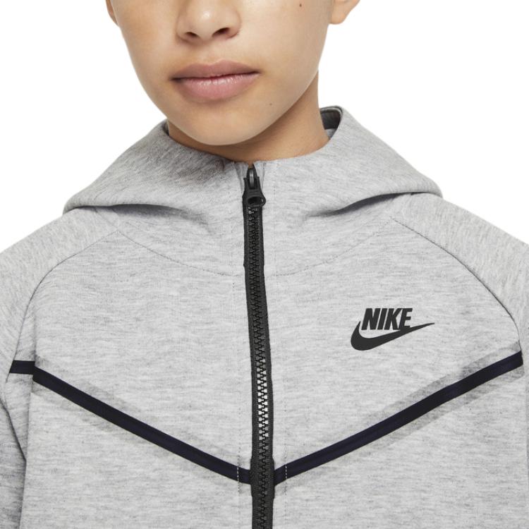 Nike Sportswear Kids Tech Fleece Full-Zip Hoodie Dark Grey Heather/Black Kids Streetwear CZ2570-091