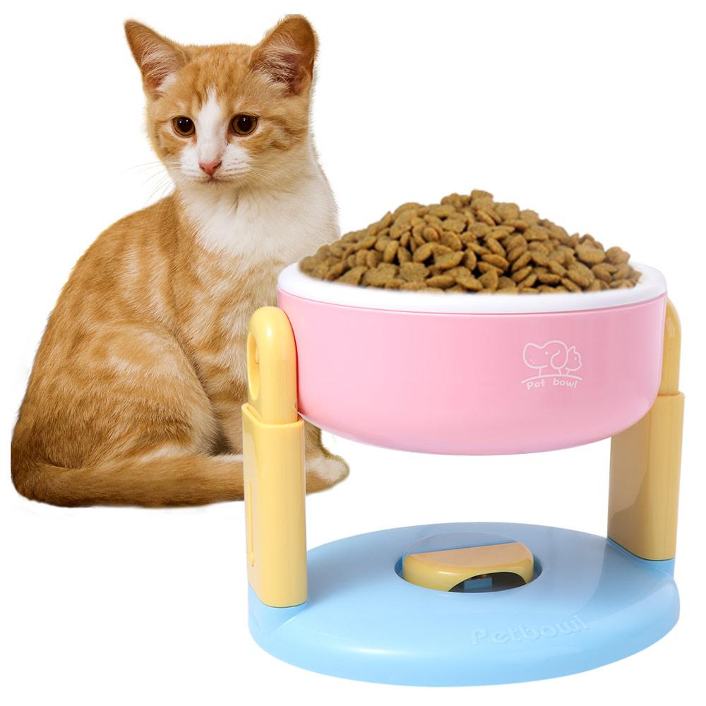 Suction Cup Type Pet Feeding Basin 3 Gear Height Adjustable Cat Bowl with Stand  Dog