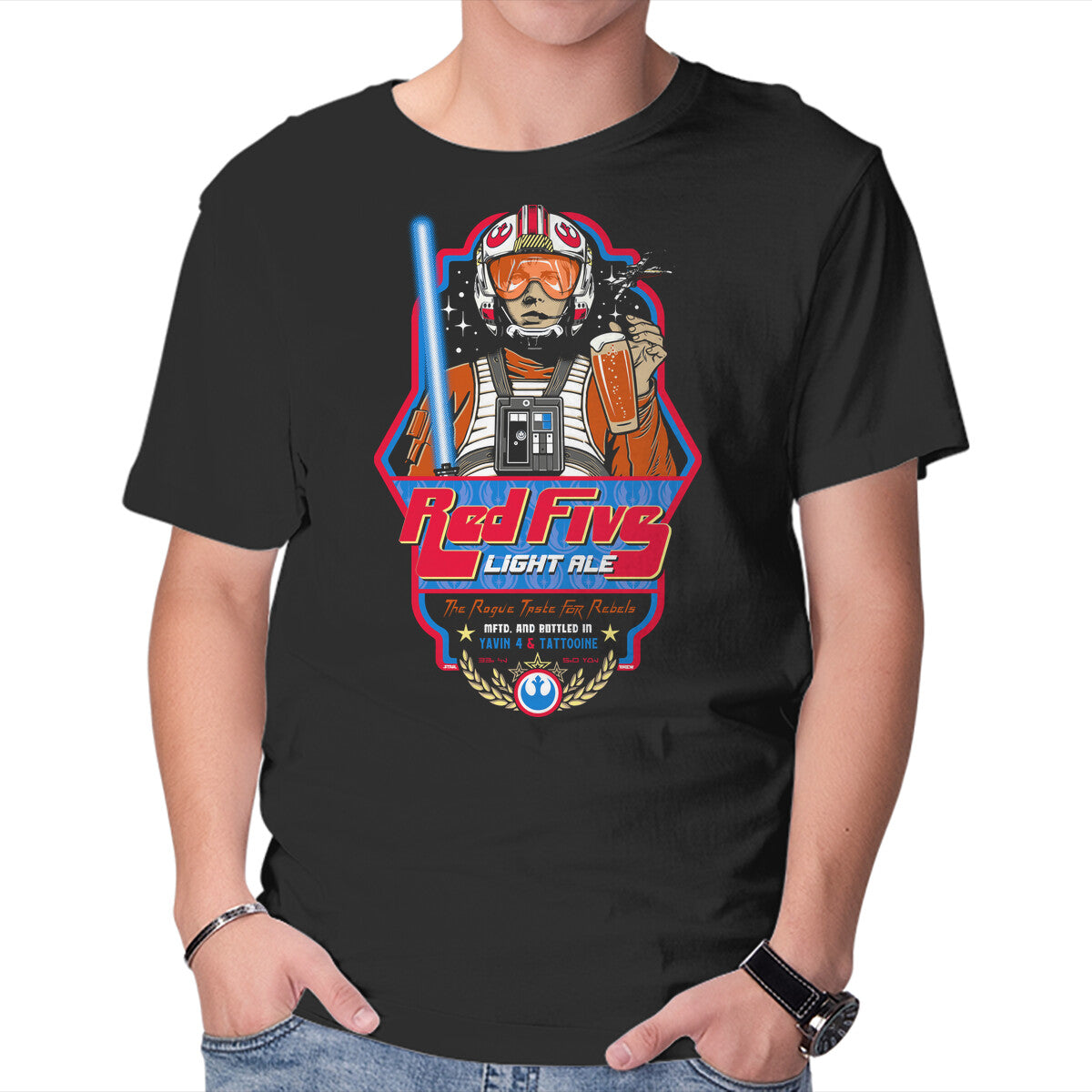 Unisex Crew Neck T-Shirt Red Five Ale Graphic Short Sleeve Casual Tee XXXL