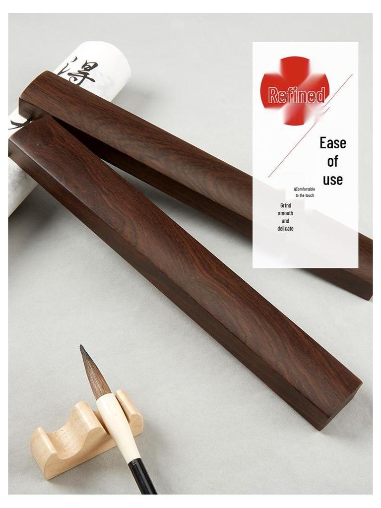 Liupin Hall Black Catalpa Wood Calligraphy Paperweight Pair – 30cm, Beginner Size.