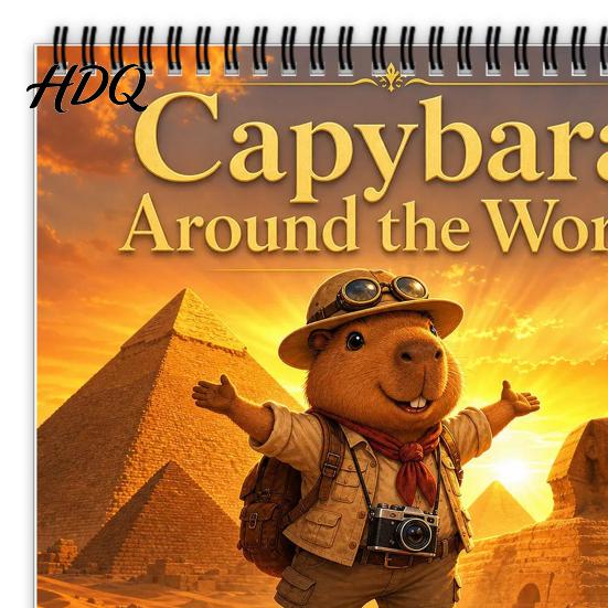 Cute Desk Accessory 2027 Wall Calendar Animal Theme 12 Monthly Planner Jan. Thick Coated Paper Stationery -Dec. Hanging Calendar with Spiral Binding