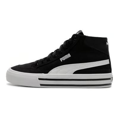 Court Classic Vulc Round Toe Lace-Up Mid-Top Sneakers Unisex Sneakers Black White 397265-01
